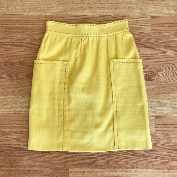 NWT CARTONNIER Yellow Well Pocket Pencil Skirt 0P - Picture 5 of 8